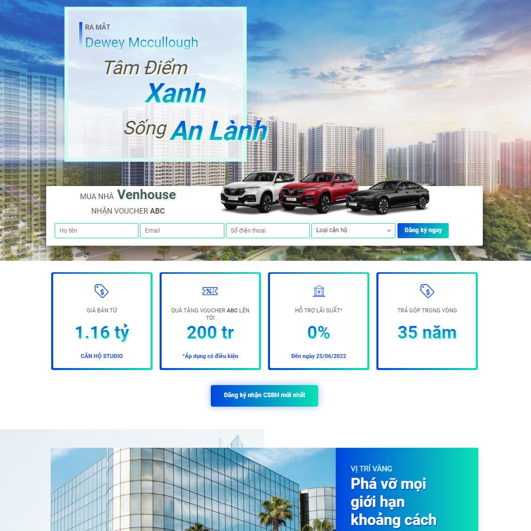 Theme wordpress landing page bất động sản căn hộ